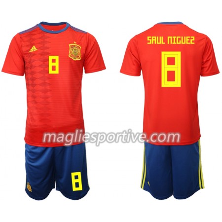 Completo Calcio Spagna SAUL NIGUES 8 Bambino Divisa Prima 2019